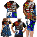 NAIDOC Week 2024 Indigenous Family Matching Long Sleeve Bodycon Dress and Hawaiian Shirt Keep The Fire Burning