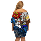 NAIDOC Week 2024 Indigenous Family Matching Off Shoulder Short Dress and Hawaiian Shirt Keep The Fire Burning