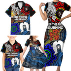 NAIDOC Week 2024 Indigenous Family Matching Short Sleeve Bodycon Dress and Hawaiian Shirt Keep The Fire Burning