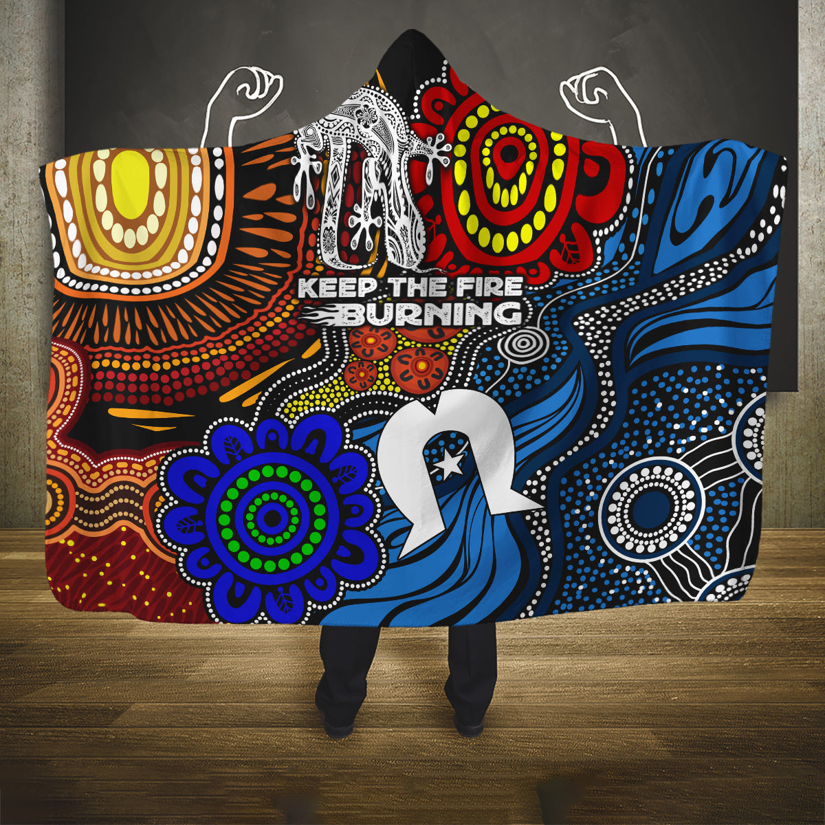 NAIDOC Week 2024 Indigenous Hooded Blanket Keep The Fire Burning