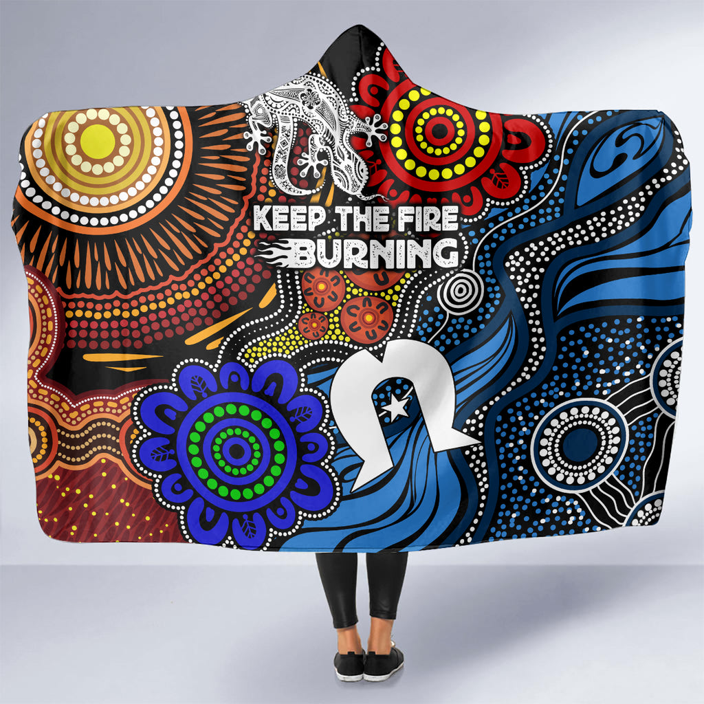 NAIDOC Week 2024 Indigenous Hooded Blanket Keep The Fire Burning