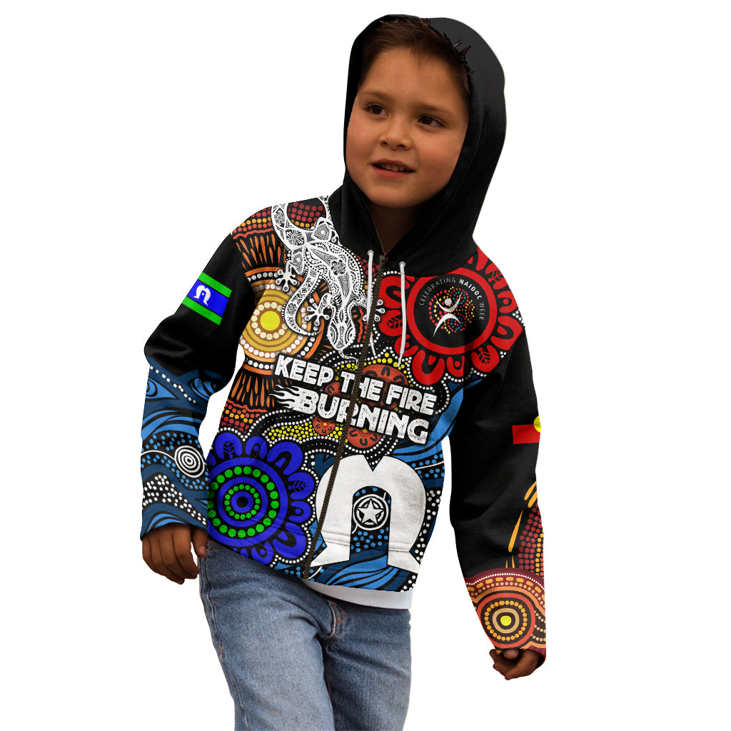 NAIDOC Week 2024 Indigenous Kid Hoodie Keep The Fire Burning