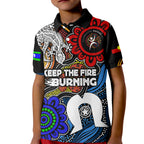 NAIDOC Week 2024 Indigenous Kid Polo Shirt Keep The Fire Burning