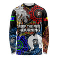 NAIDOC Week 2024 Indigenous Long Sleeve Shirt Keep The Fire Burning