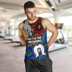 NAIDOC Week 2024 Indigenous Men Tank Top Keep The Fire Burning