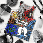 NAIDOC Week 2024 Indigenous Men Tank Top Keep The Fire Burning