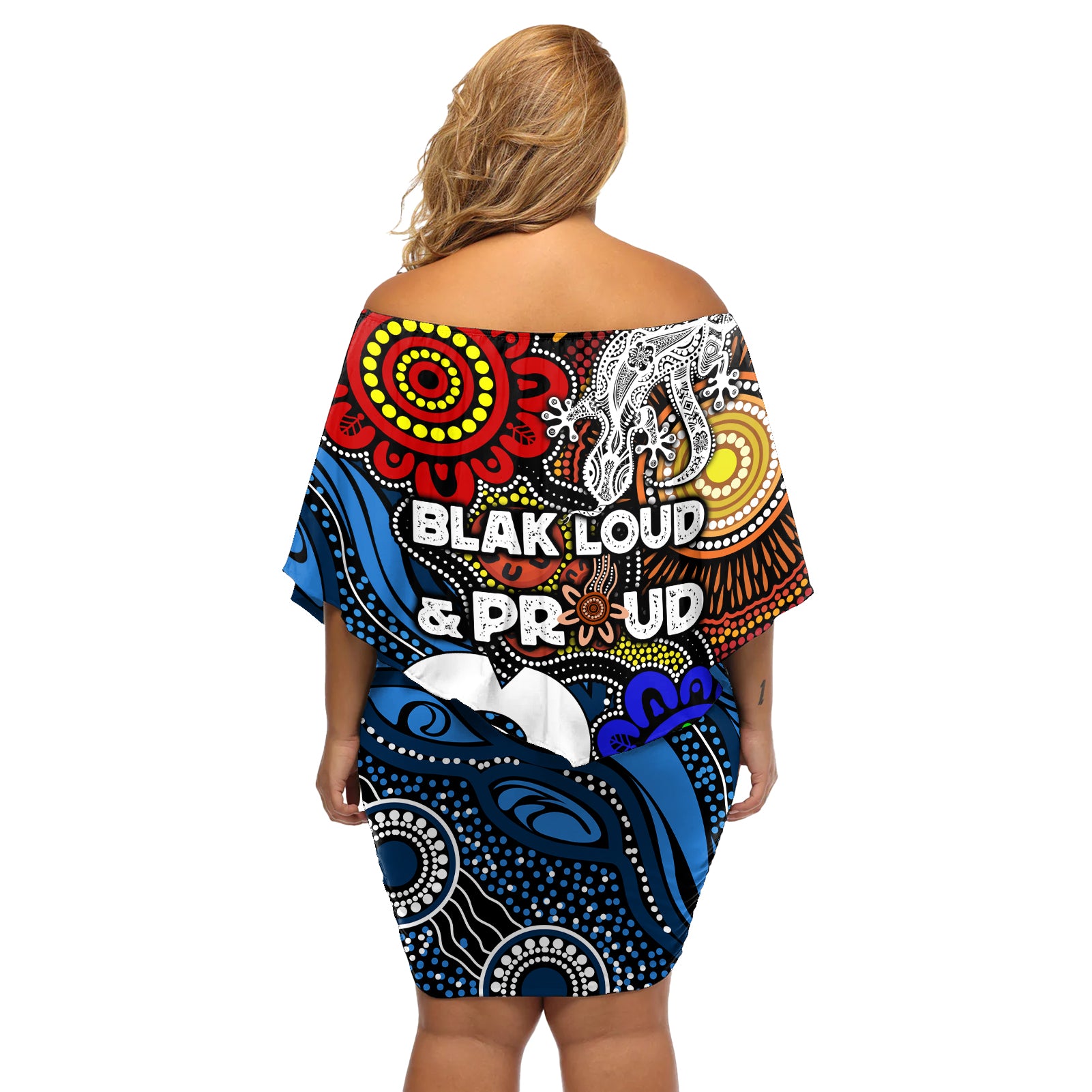 NAIDOC Week 2024 Indigenous Off Shoulder Short Dress Keep The Fire Burning