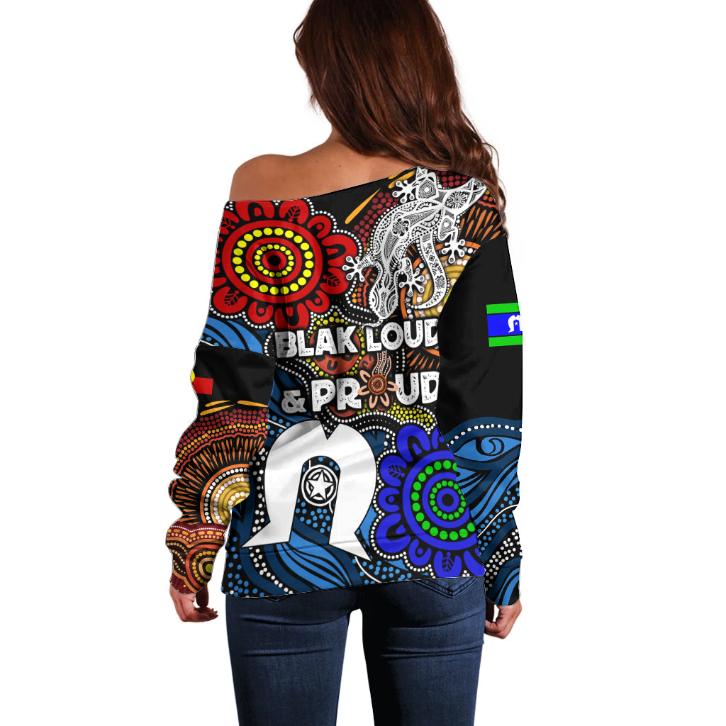 NAIDOC Week 2024 Indigenous Off Shoulder Sweater Keep The Fire Burning