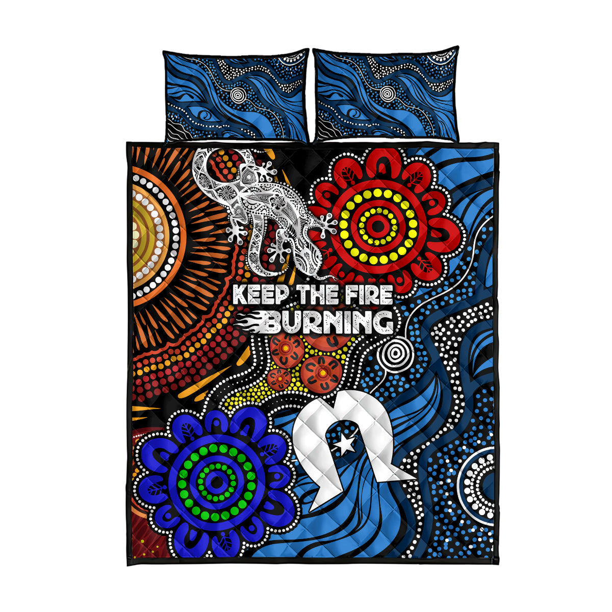 NAIDOC Week 2024 Indigenous Quilt Bed Set Keep The Fire Burning