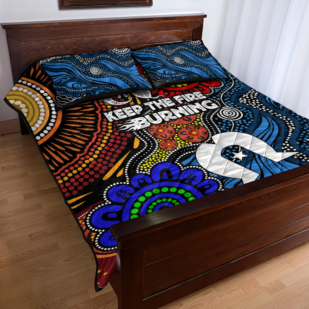 NAIDOC Week 2024 Indigenous Quilt Bed Set Keep The Fire Burning