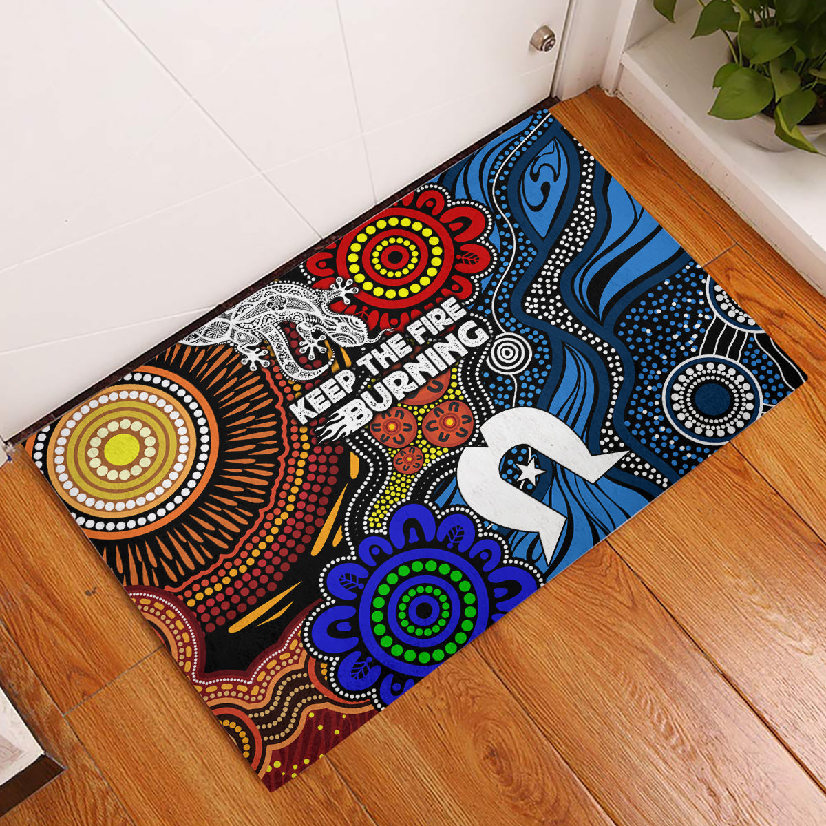 NAIDOC Week 2024 Indigenous Rubber Doormat Keep The Fire Burning