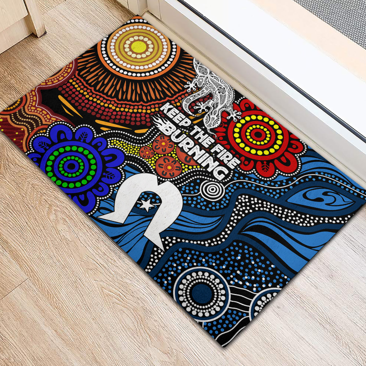 NAIDOC Week 2024 Indigenous Rubber Doormat Keep The Fire Burning