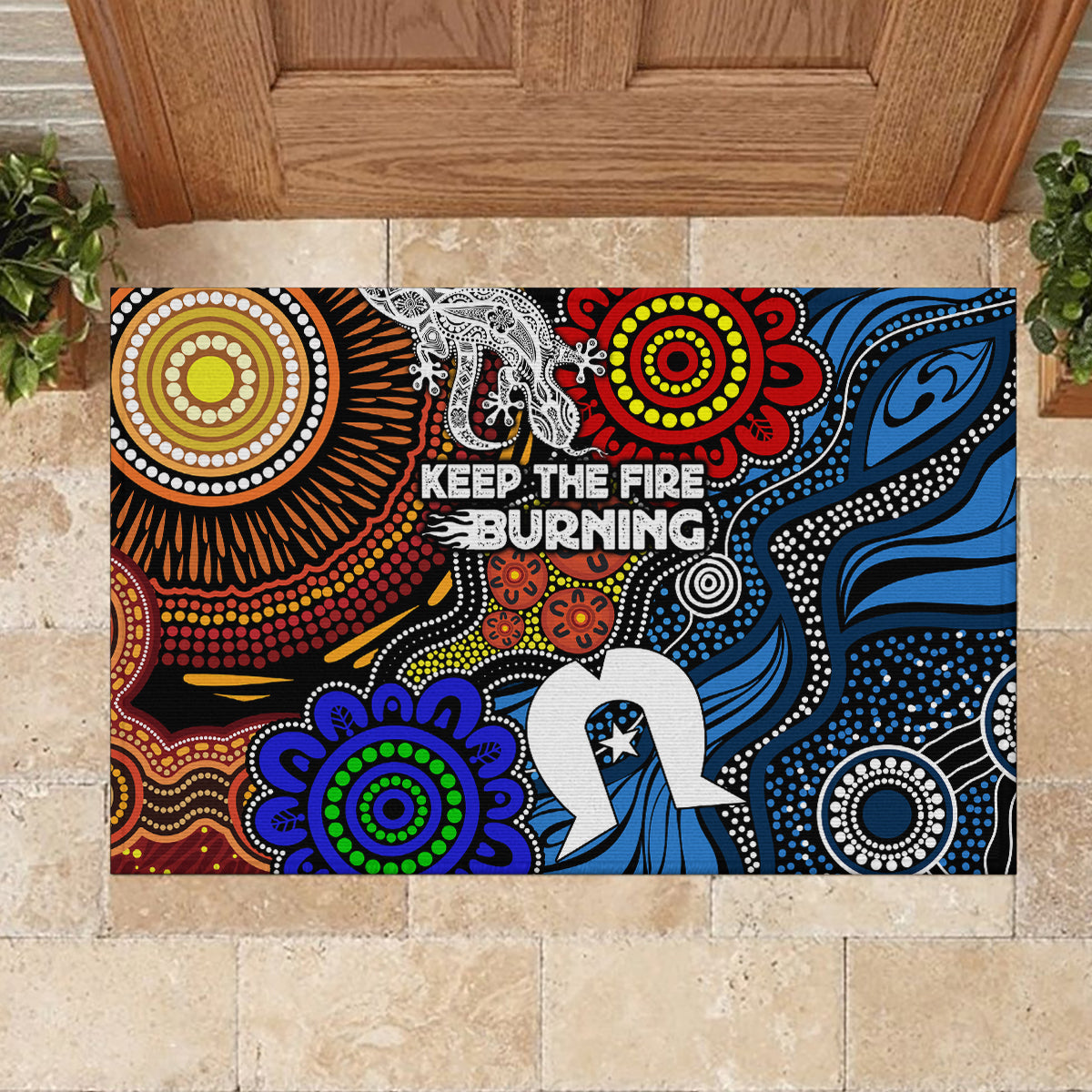 NAIDOC Week 2024 Indigenous Rubber Doormat Keep The Fire Burning