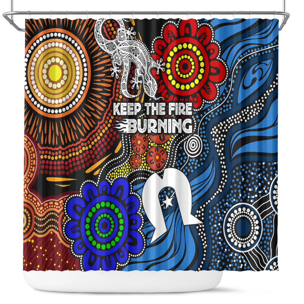 NAIDOC Week 2024 Indigenous Shower Curtain Keep The Fire Burning