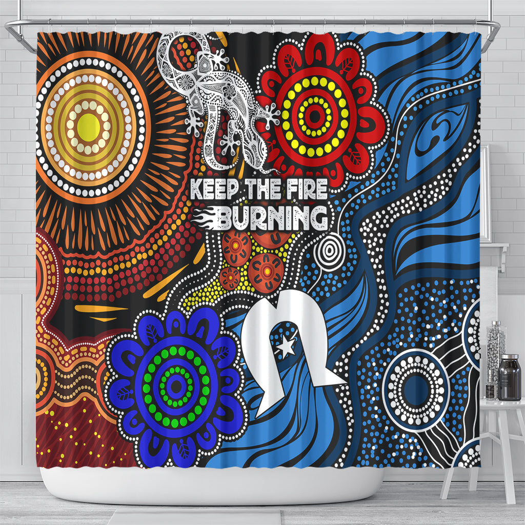 NAIDOC Week 2024 Indigenous Shower Curtain Keep The Fire Burning
