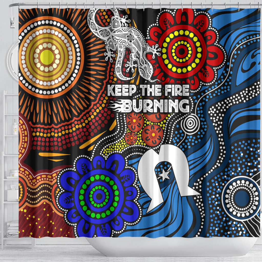 NAIDOC Week 2024 Indigenous Shower Curtain Keep The Fire Burning