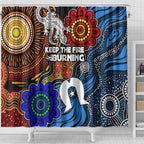 NAIDOC Week 2024 Indigenous Shower Curtain Keep The Fire Burning