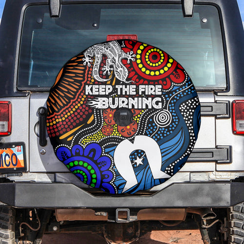 NAIDOC Week 2024 Indigenous Spare Tire Cover Keep The Fire Burning