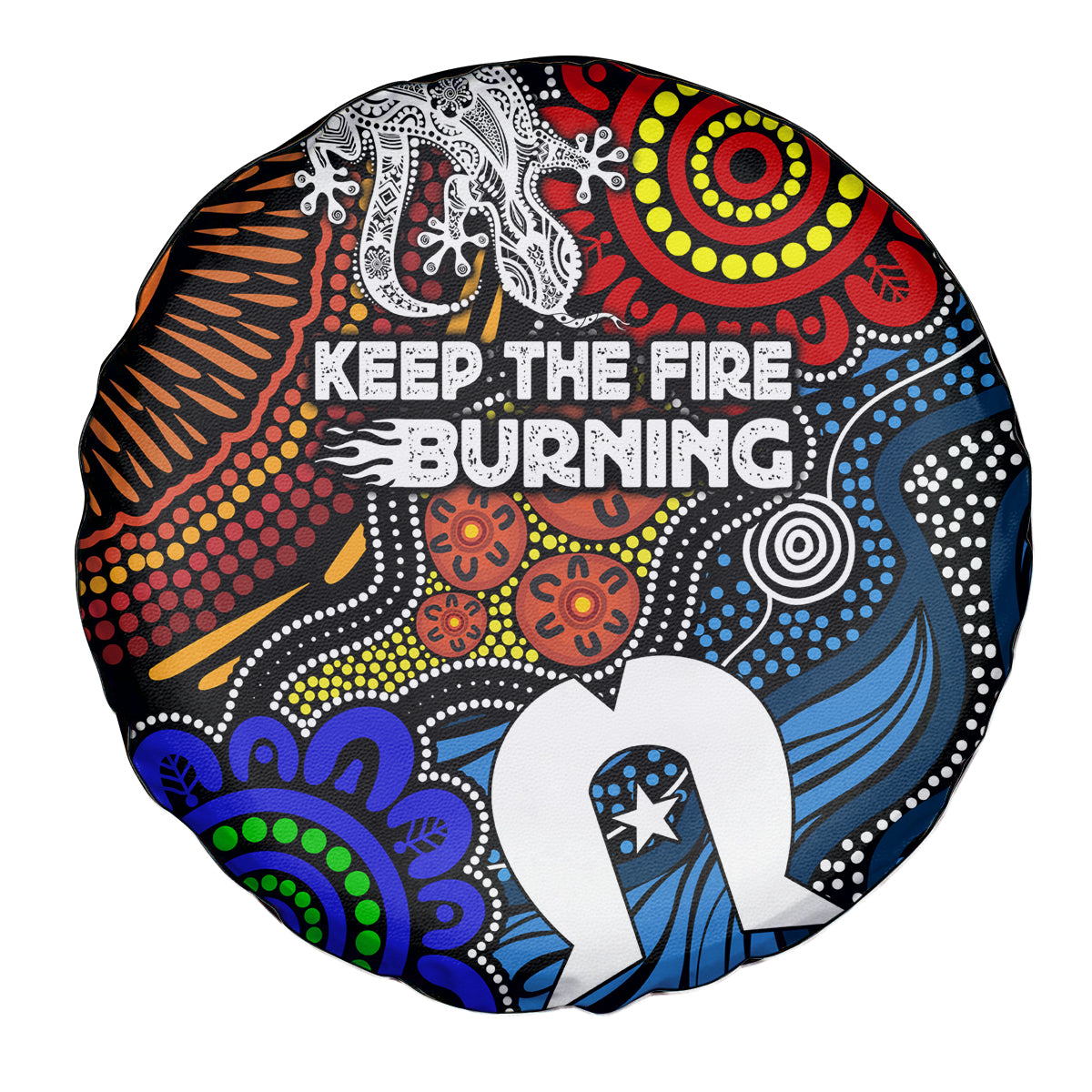 NAIDOC Week 2024 Indigenous Spare Tire Cover Keep The Fire Burning