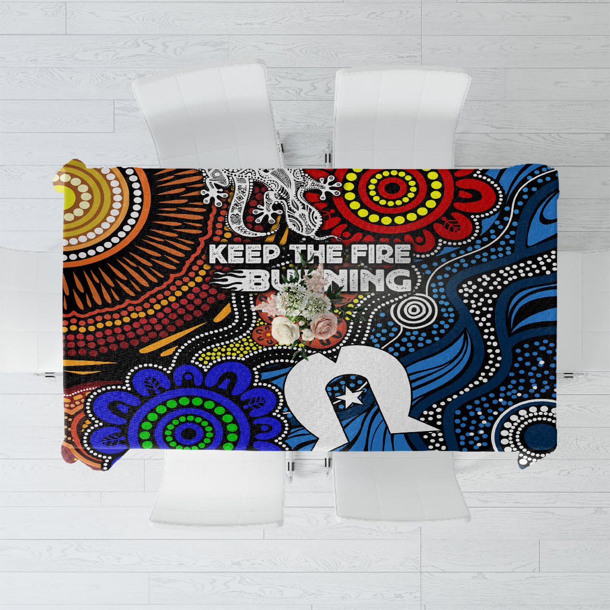 NAIDOC Week 2024 Indigenous Tablecloth Keep The Fire Burning