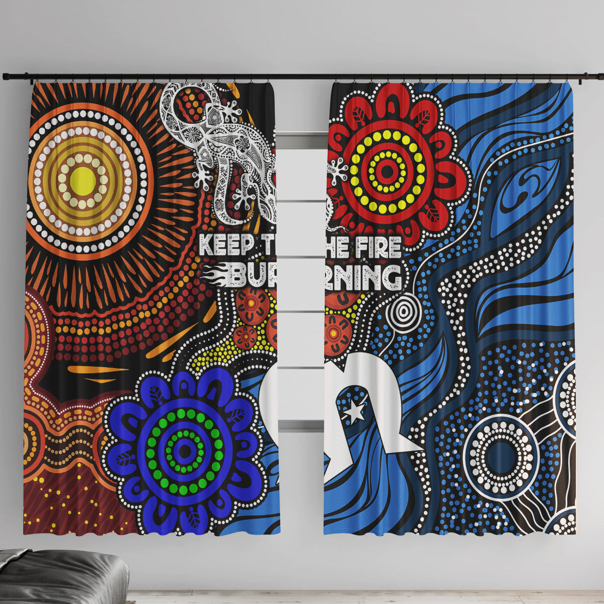 NAIDOC Week 2024 Indigenous Window Curtain Keep The Fire Burning