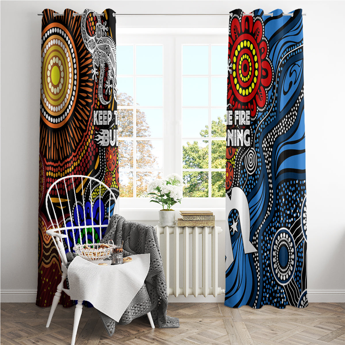 NAIDOC Week 2024 Indigenous Window Curtain Keep The Fire Burning