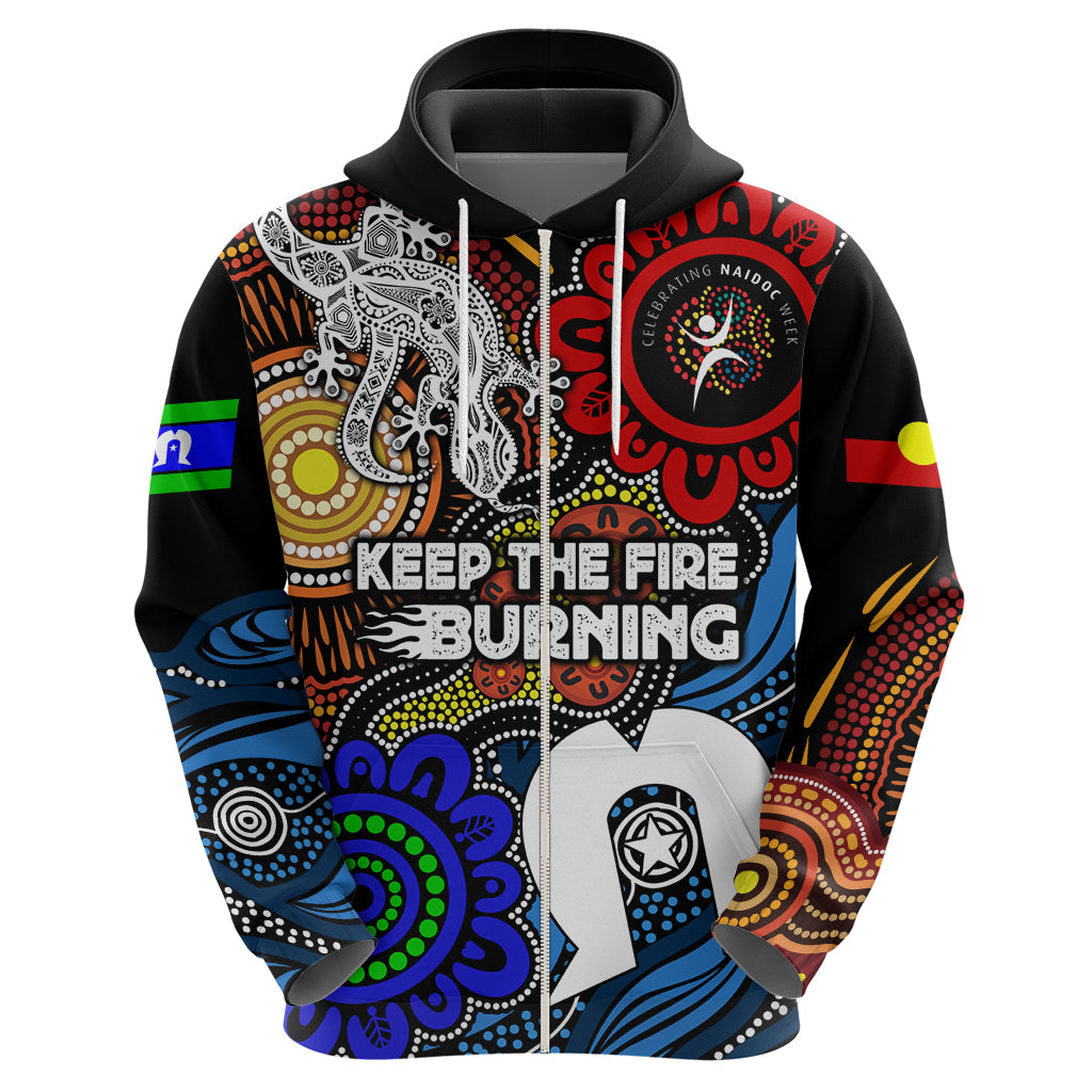 NAIDOC Week 2024 Indigenous Zip Hoodie Keep The Fire Burning