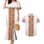 Lithuania Folk Pattern Vytis Motif Couples Matching Mermaid Dress and Hawaiian Shirt