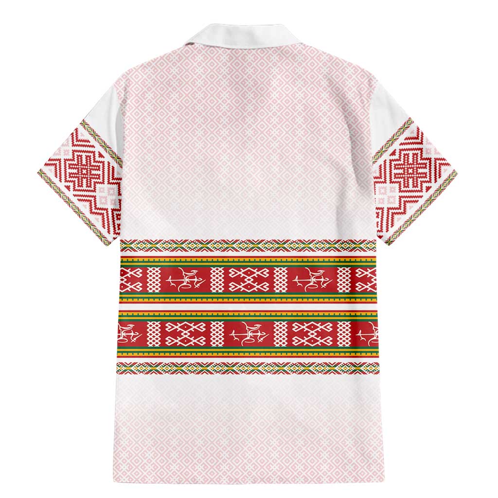 Lithuania Folk Pattern Vytis Motif Family Matching Mermaid Dress and Hawaiian Shirt