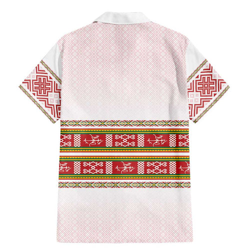 Lithuania Folk Pattern Vytis Motif Family Matching Mermaid Dress and Hawaiian Shirt