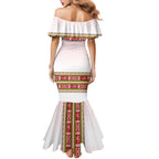 Lithuania Folk Pattern Vytis Motif Family Matching Mermaid Dress and Hawaiian Shirt