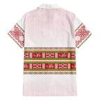 Lithuania Folk Pattern Vytis Motif Family Matching Off Shoulder Short Dress and Hawaiian Shirt