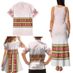 Lithuania Folk Pattern Vytis Motif Family Matching Tank Maxi Dress and Hawaiian Shirt