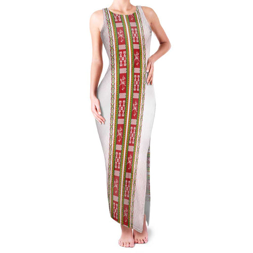 Lithuania Folk Pattern Vytis Motif Family Matching Tank Maxi Dress and Hawaiian Shirt