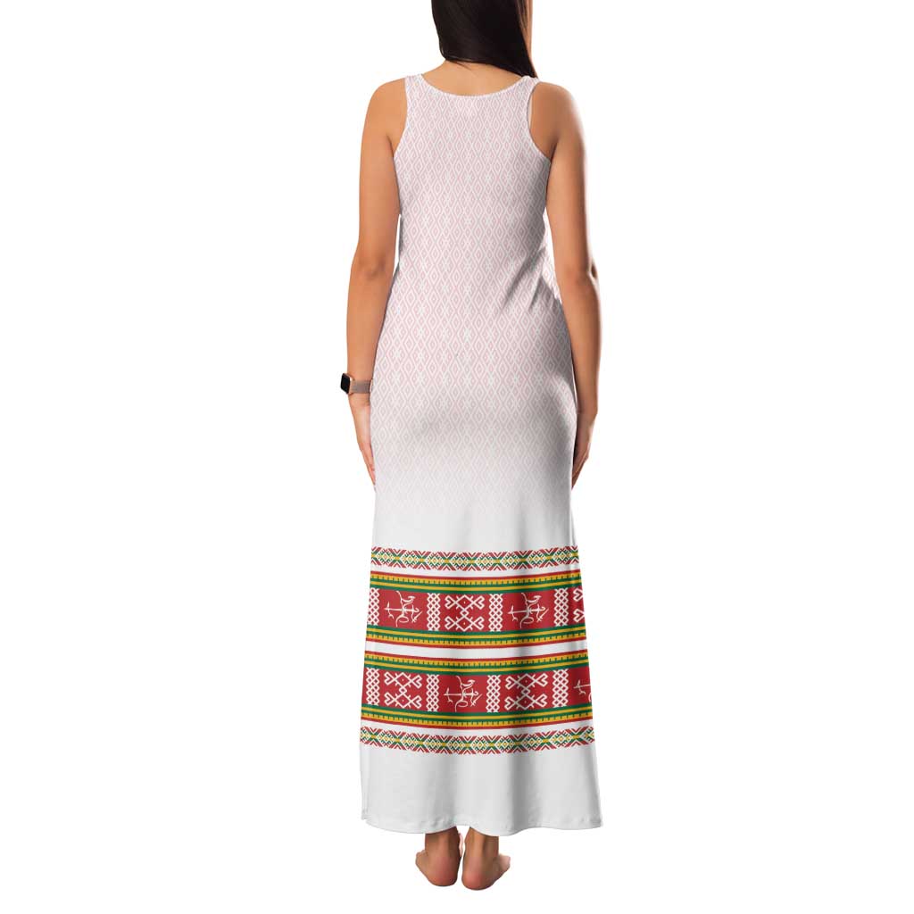 Lithuania Folk Pattern Vytis Motif Family Matching Tank Maxi Dress and Hawaiian Shirt