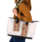 Lithuania Folk Pattern Vytis Motif Leather Tote Bag