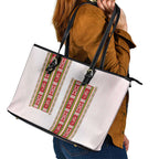 Lithuania Folk Pattern Vytis Motif Leather Tote Bag