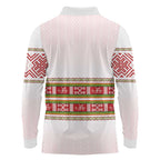 Lithuania Folk Pattern Vytis Motif Long Sleeve Polo Shirt
