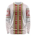 Lithuania Folk Pattern Vytis Motif Long Sleeve Shirt
