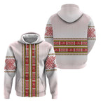 Lithuania Folk Pattern Vytis Motif Zip Hoodie