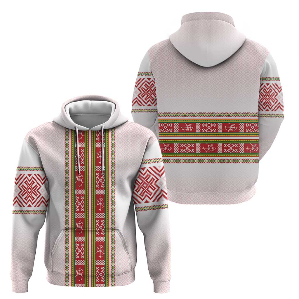 Lithuania Folk Pattern Vytis Motif Zip Hoodie