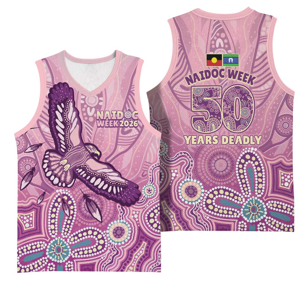 NAIDOC Week - 50 Years Deadly Basketball Jersey Pastel Wings