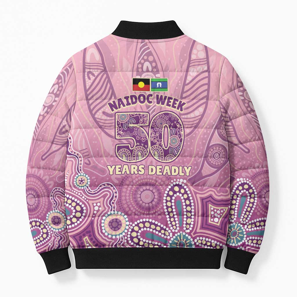 NAIDOC Week - 50 Years Deadly Bomber Puffer Jacket Pastel Wings