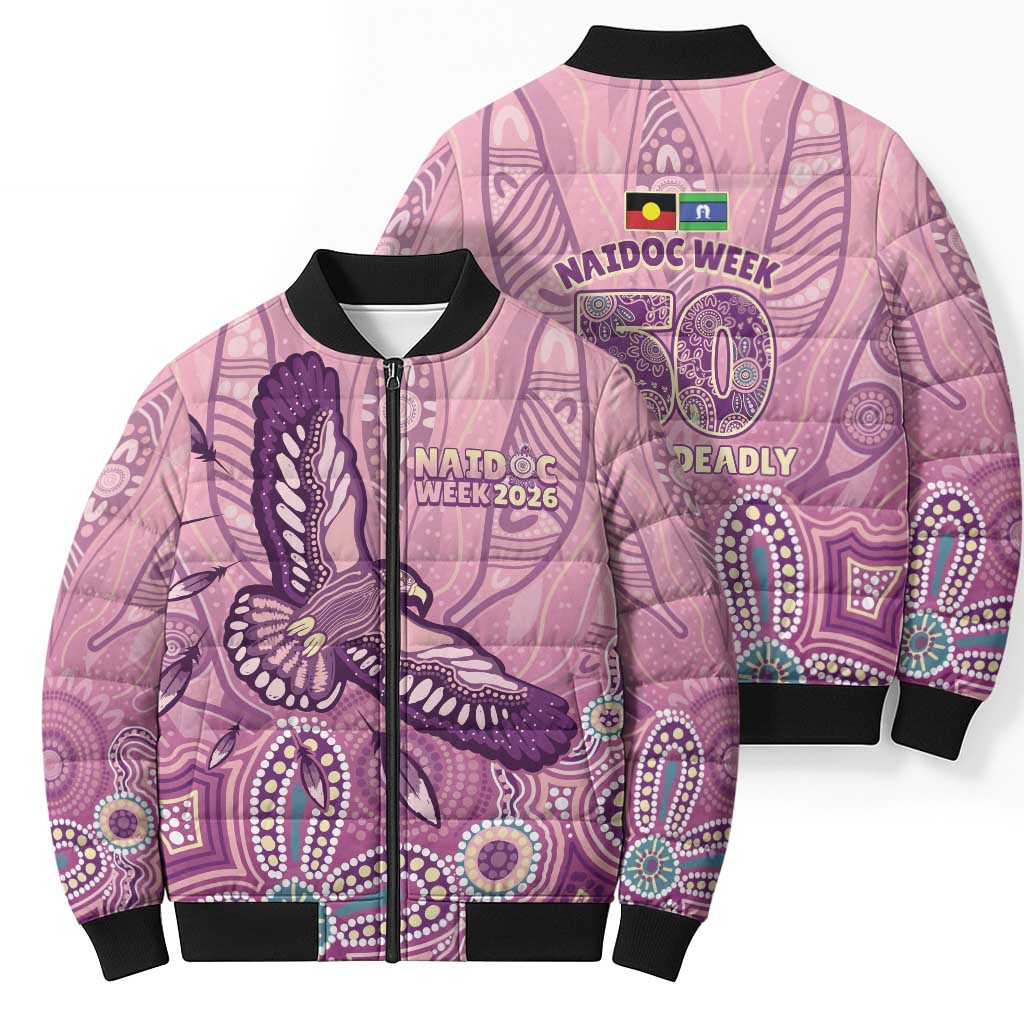NAIDOC Week - 50 Years Deadly Bomber Puffer Jacket Pastel Wings