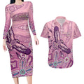 NAIDOC Week - 50 Years Deadly Couples Matching Long Sleeve Bodycon Dress and Hawaiian Shirt Pastel Wings