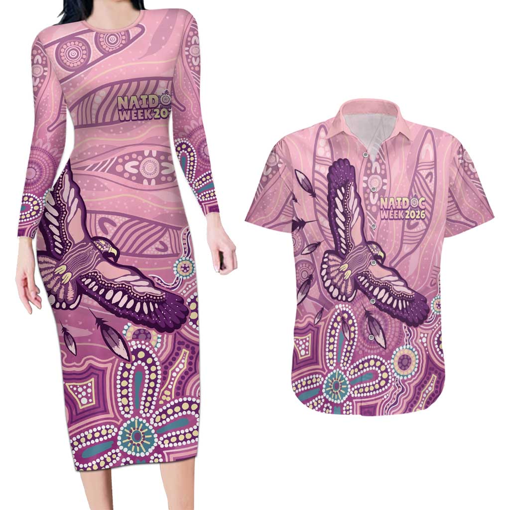 NAIDOC Week - 50 Years Deadly Couples Matching Long Sleeve Bodycon Dress and Hawaiian Shirt Pastel Wings