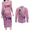 NAIDOC Week - 50 Years Deadly Couples Matching Long Sleeve Bodycon Dress and Long Sleeve Button Shirt Pastel Wings