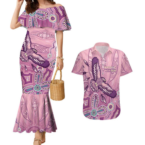 NAIDOC Week - 50 Years Deadly Couples Matching Mermaid Dress and Hawaiian Shirt Pastel Wings
