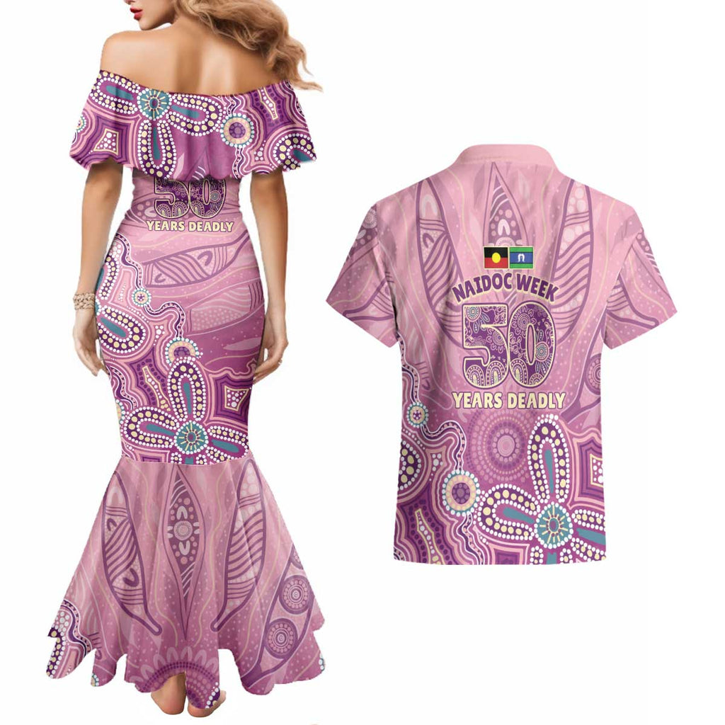 NAIDOC Week - 50 Years Deadly Couples Matching Mermaid Dress and Hawaiian Shirt Pastel Wings