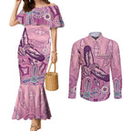 NAIDOC Week - 50 Years Deadly Couples Matching Mermaid Dress and Long Sleeve Button Shirt Pastel Wings
